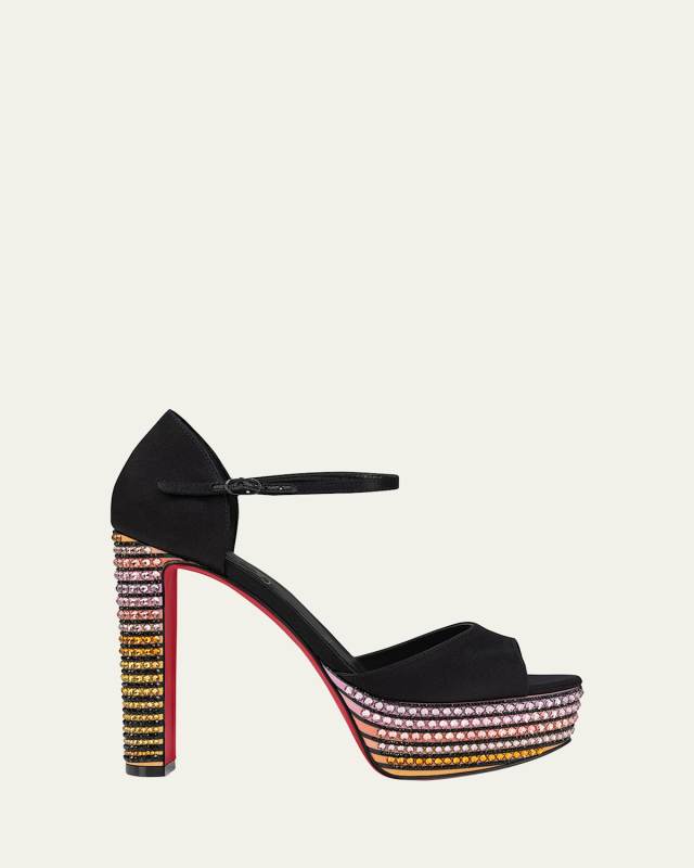 Sandaloo Strass Red Sole Platform Sandals